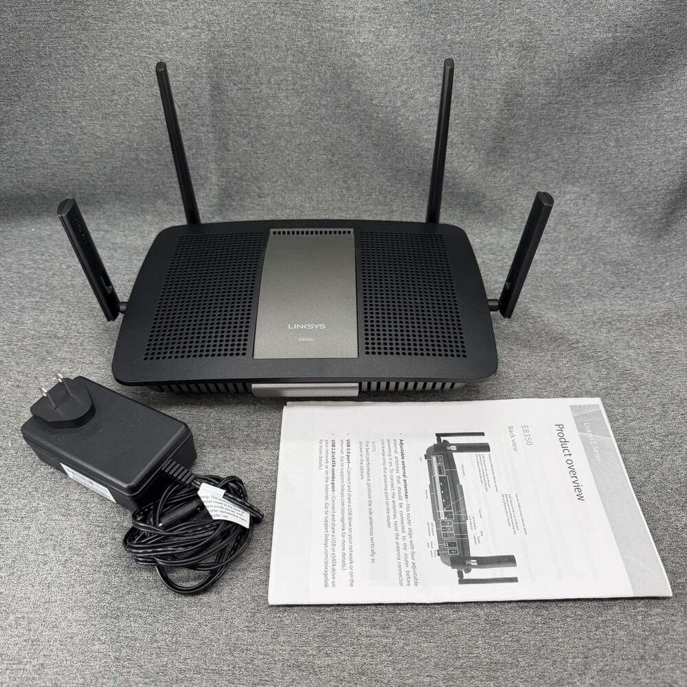 Linksys E8350 AC2400 Dual-Band Gigabit Gaming Streaming WiFi Router Tested WORKS
